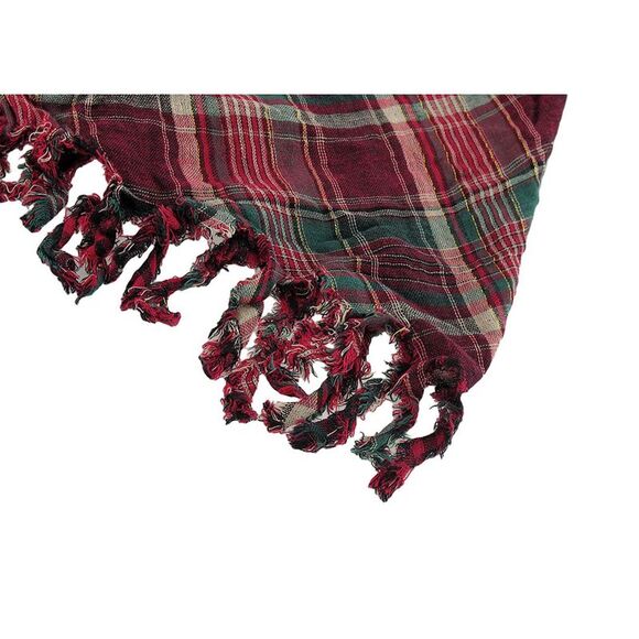 Fuchsia Plaid Triangular Reversible Neck Scarf Tartan - Picture 3 of 3